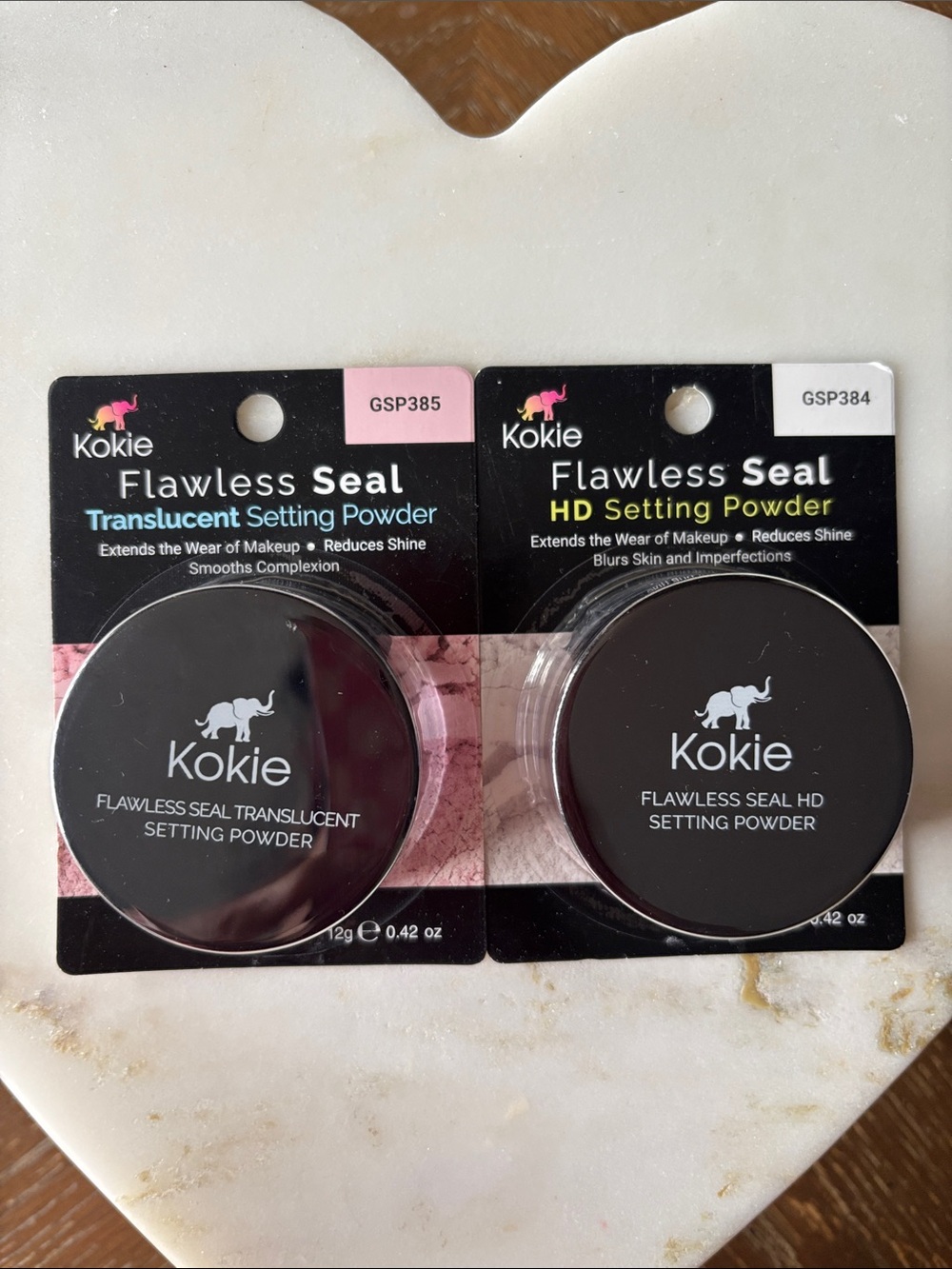Kokie bundle Flawless Seal HD Setting Powder Shades pink & white Translucent
